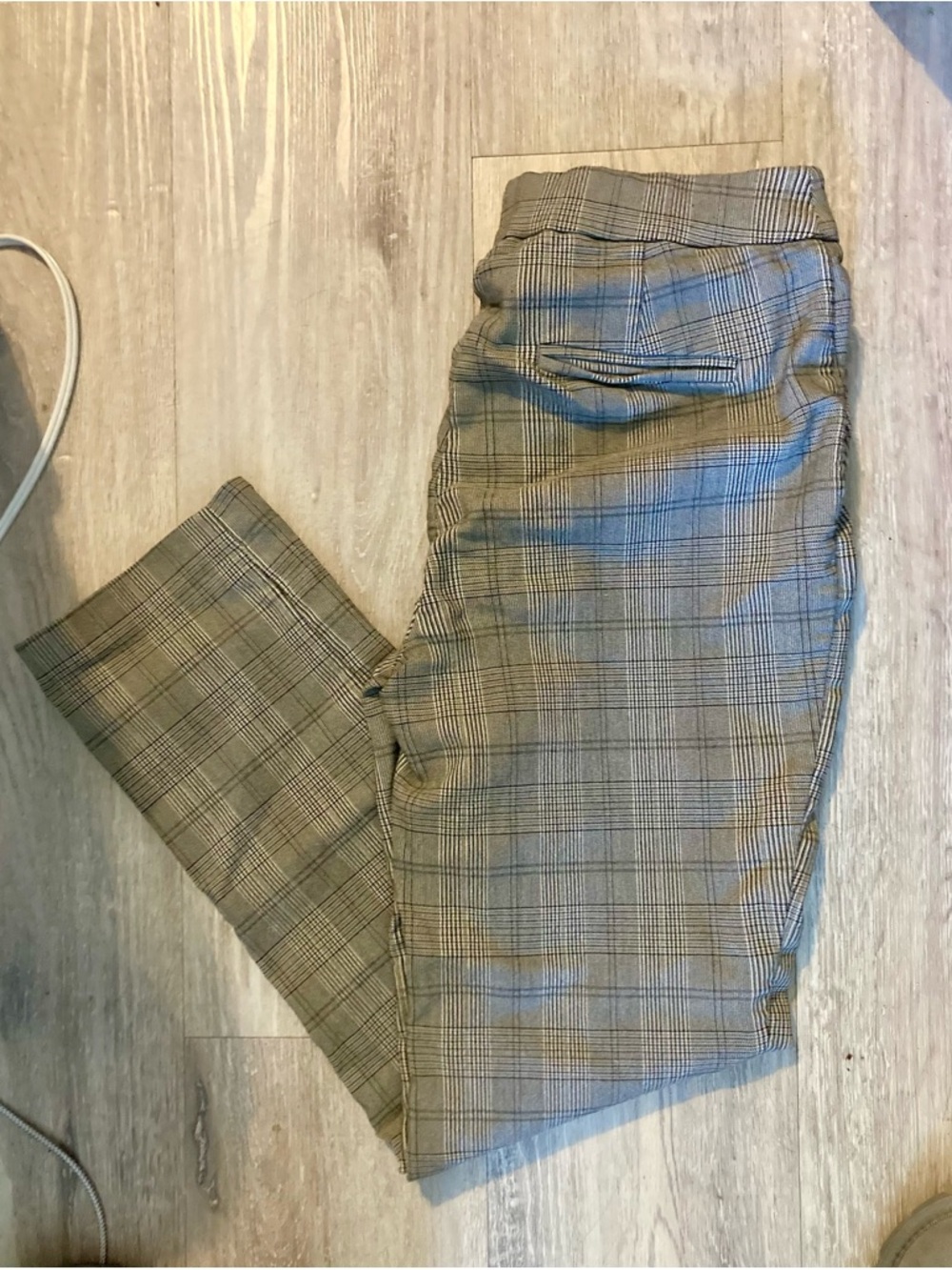 Hilary Radley Plaid Chino Trousers Professional Work Dress Pants